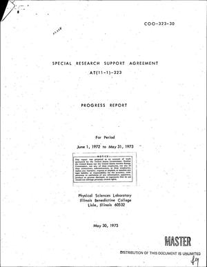 Special problems in nuclear instrumentation. Progress report, June 1, 1972--May 31, 1973