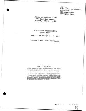 Applied Mathematics Division Summary Report, July 1, 1966--June 30, 1967