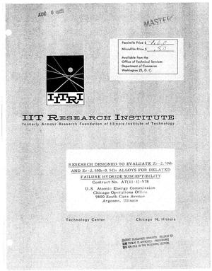 Research Designed to Evaluate Zr-2.5nb and Zr-2.5nb-0.5cu Alloys for Delayed Failure Hydride Susceptibility. Quarterly Report No. 3, April 15, 1963-July 14, 1963