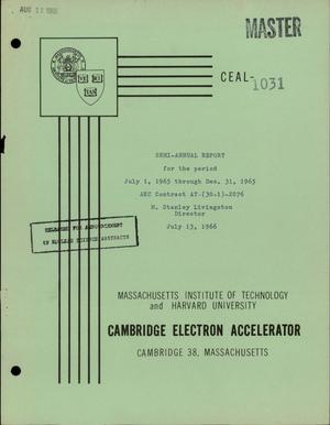 SEMI-ANNUAL REPORT FOR THE PERIOD, JULY 1, 1965-DECEMBER 31, 1965