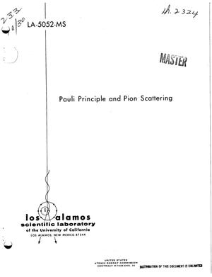 Pauli Principle and Pion Scattering.