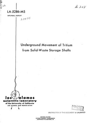 Underground movement of tritium from solid-waste storage shafts
