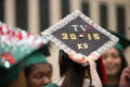Primary view of [Decorated Graduation Cap at Bachelor Commencement Ceremony]
