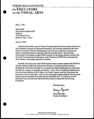 [Letter from Nancy Reynolds to Nancy Ruff, May 7, 1993]