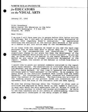 [Letter from Bill McCarter to Vicki Rosenberg, January 27, 1993]