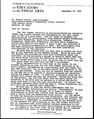 [Letter from Bill McCarter and Jack Davis to Ronald Caloss, September 10, 1991]