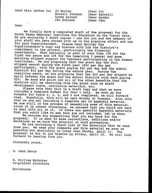 [Letter from Jack Davis and Bill McCarter to Jo Mosley, Karrell Johnson, Lynda Alford and Jac Schronk]