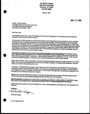 [Letter from Pat Smith Hopper to Leilani Lattin Duke, May 25, 1994]