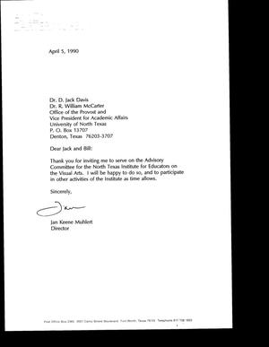 [Letter from Jan Keene Muhlert to Jack Davis and Bill McCarter, April 5, 1990]
