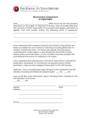 Primary view of object titled 'Appendix E: Portal Memorandum of Agreement for Digital Rights'.