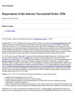 Department of the Interior Secretarial Order 3356
