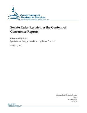 Senate Rules Restricting the Content of Conference Reports