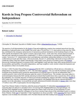 Kurds in Iraq Propose Controversial Referendum on Independence