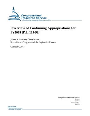 Overview of Continuing Appropriations for Fiscal Year 2018 (P. L. 115-56)