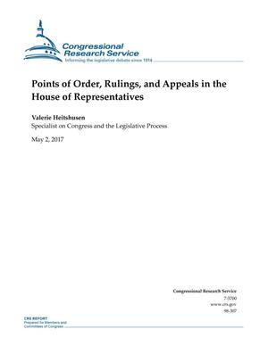 Points of Order, Rulings, and Appeals in the House of Representatives