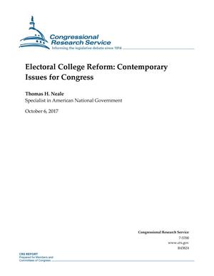 Electoral College Reform: Contemporary Issues for Congress