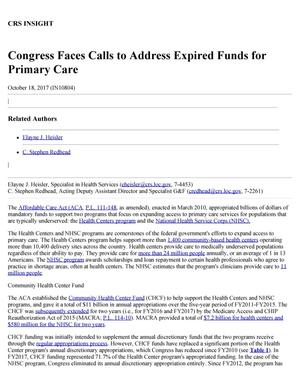 Congress Faces Calls to Address Expired Funds for Primary Care