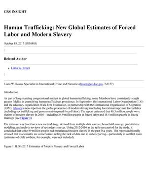 Human Trafficking: New Global Estimates of Forced Labor and Modern Slavery