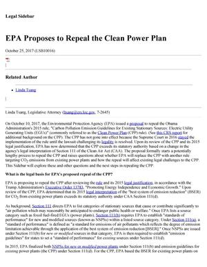 EPA Proposes to Repeal the Clean Power Act