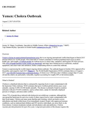 Yemen: Cholera Outbreak