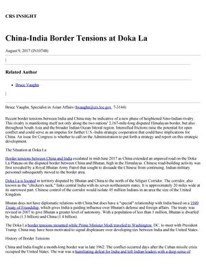 Primary view of object titled 'China-India Border Tensions at Doka-La'.