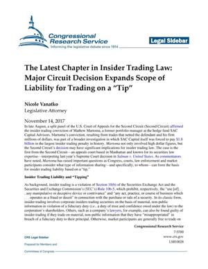 The Latest Chapter in Insider Trading Law: Major Circuit Decision Expands Scope of Liability for Trading on a "Tip"