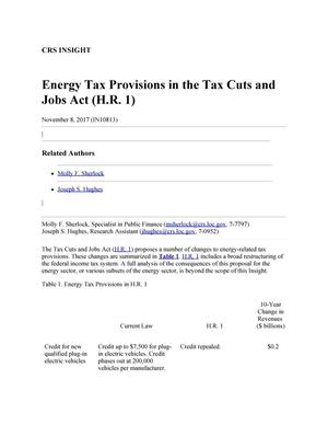 Energy Tax Provisions in the Tax Cuts and Jobs Acts (H.R.1)