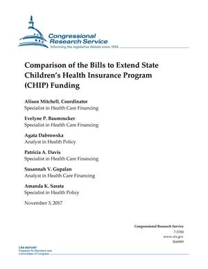 Comparison of the Bills to Extend State Children's Health Insurance Program (CHIP) Funding