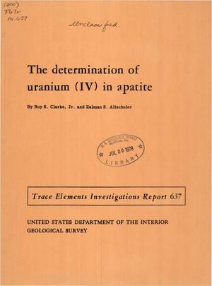 The Determination of Uranium (IV) in Apatite