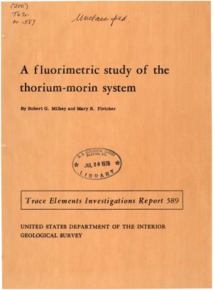 A Fluorimetric Study of the Thorium-Morin System