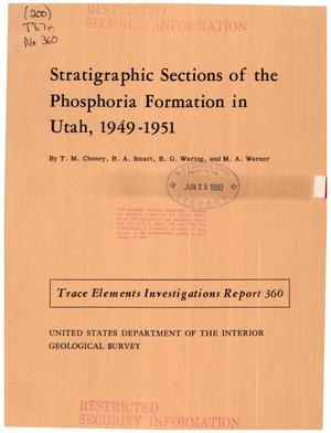 Stratigraphic Sections of the Phosphoria Formation in Utah, 1949-1951