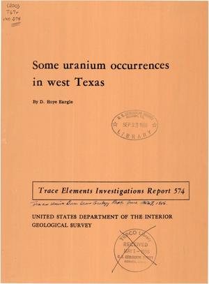 Some Uranium Occurrences in West Texas
