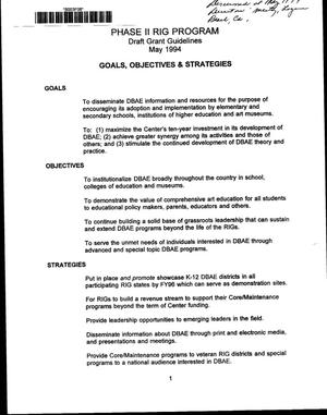 Phase II Rig Program Draft Grant Guidelines