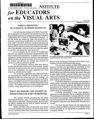 North Texas Institute for Educators on the Visual Arts newsletter, Fall 1992