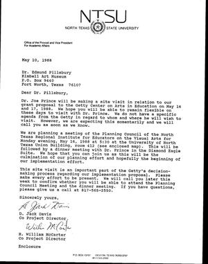 [Letter from D. Jack Davis and R. William McCarter to Dr. Edmund Pillsbury, May 10, 1988]