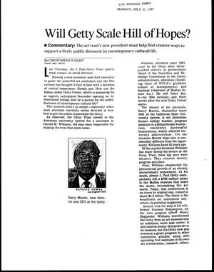 Will Getty Scale Hill of Hopes?