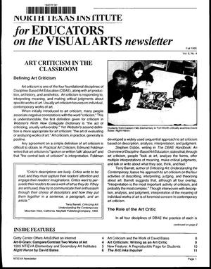 North Texas Institute for Educators on the Visual Arts newsletter, Fall 1995
