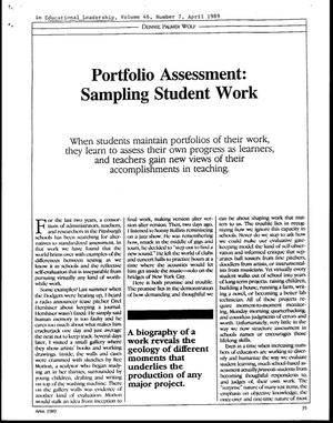 Portfolio Assessment: Sampling Student Work