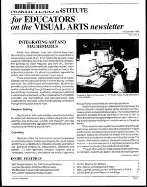 North Texas Institute for Educators on the Visual Arts newsletter, Fall Semester 1998]