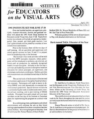 North Texas Institute for Educators on the Visual Arts newsletter, April 1991