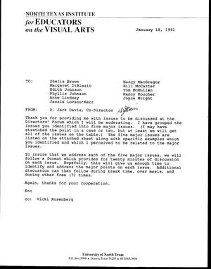 [Memo from Jack Davis to the Regional Institute Directors, January 19, 1991]