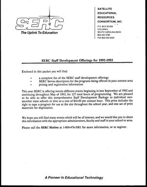 SERC Staff Development Offerings for 1992 - 1993