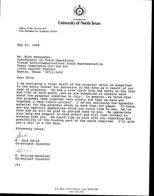 [Letter from D. Jack Davis and R. William McCarter to Rick Hernandez, May 23, 1988]