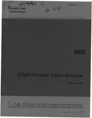 Flight-systems safety program. Progress report, January 1982