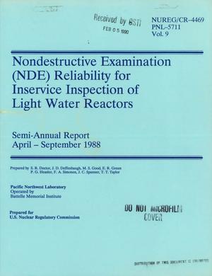 Nondestructive examination (NDE) reliability for inservice inspection of light waters reactors
