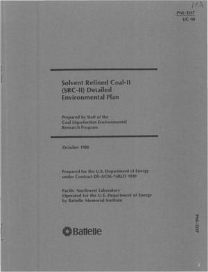 Solvent Refined Coal-II (SRC-II) detailed environmental plan