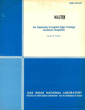 Primary view of object titled 'Optically coupled high voltage isolation amplifier'.