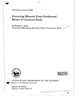 Extracting Minerals From Geothermal Brines: A Literature Survey