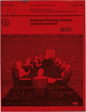 Business strategy groups lessons learned