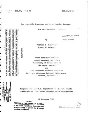 Radionuclide Inventory and Distribution Program: the Galileo area